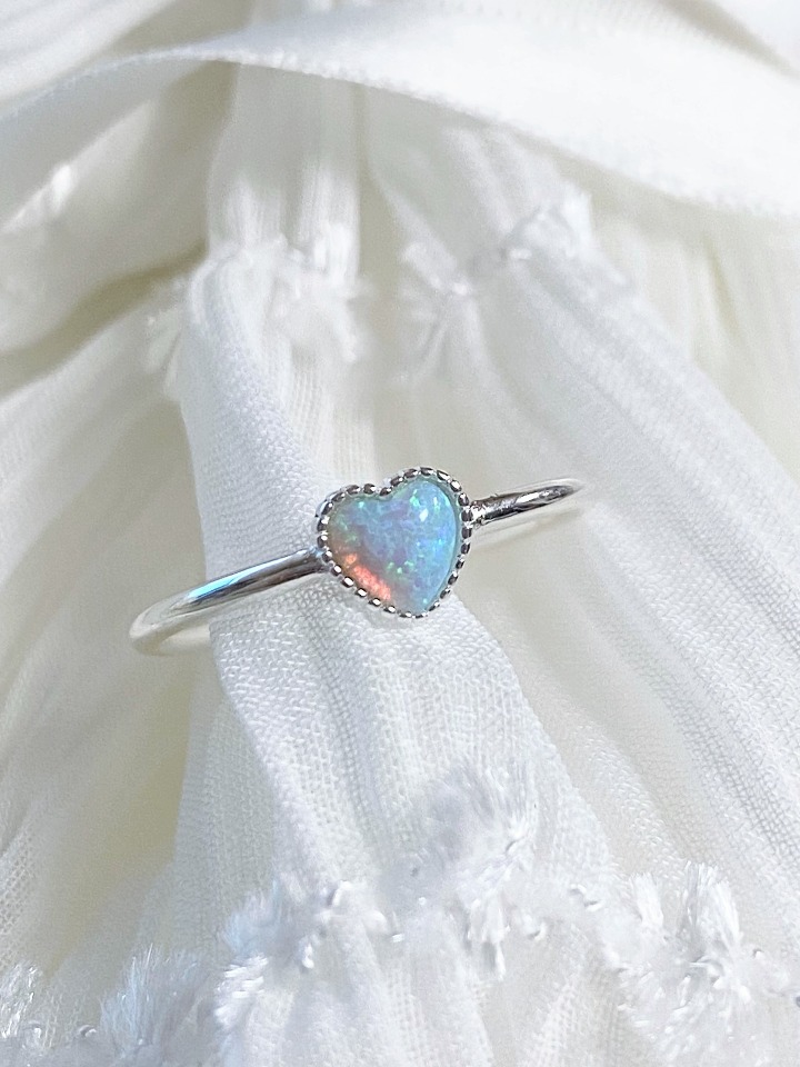 (Silver 925) blue opal ring