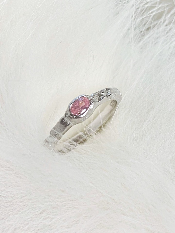 (Silver 925) pink point ring