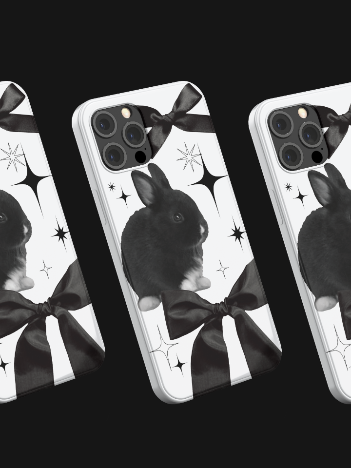 Black bunny HARD case