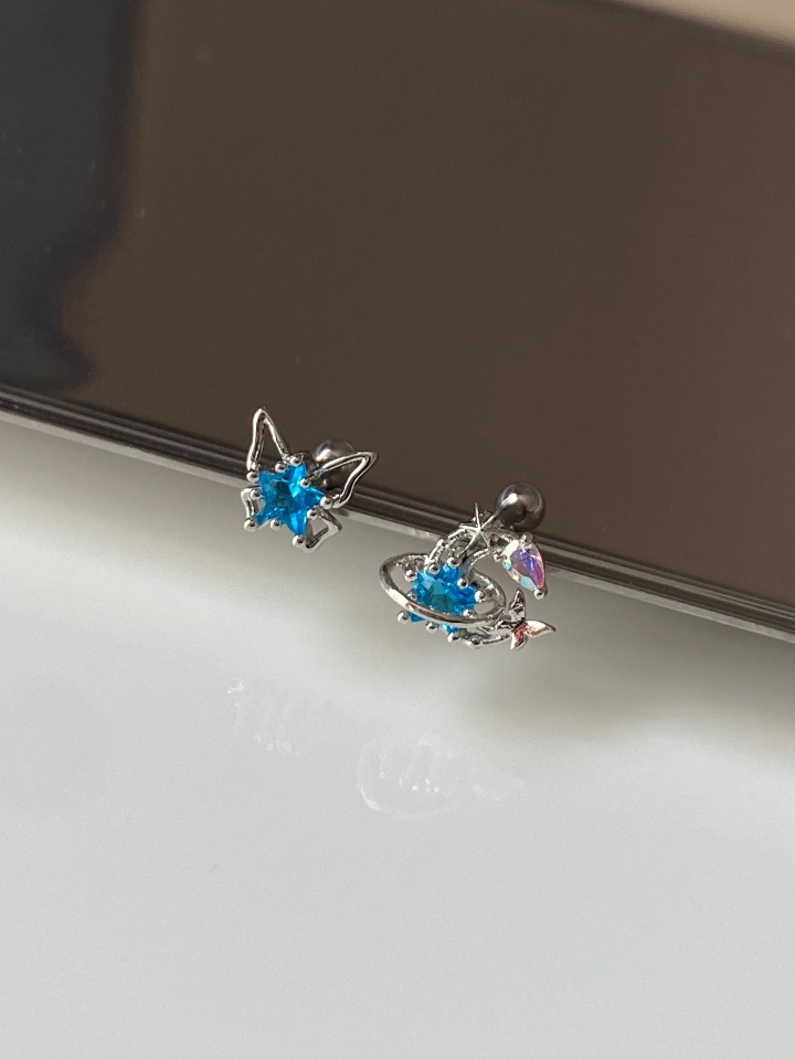 blue cubic piercing(2type)